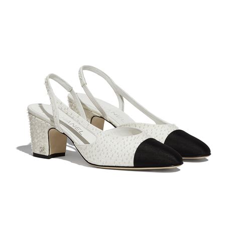 chanel shoe ankle strap black and white|chanel slingbacks shoes.